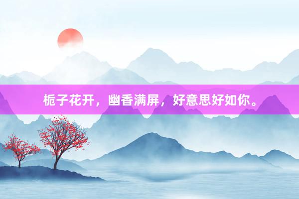 栀子花开，幽香满屏，好意思好如你。