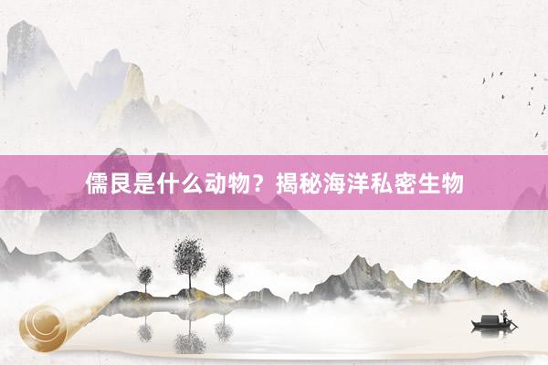 儒艮是什么动物？揭秘海洋私密生物