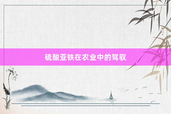 硫酸亚铁在农业中的驾驭